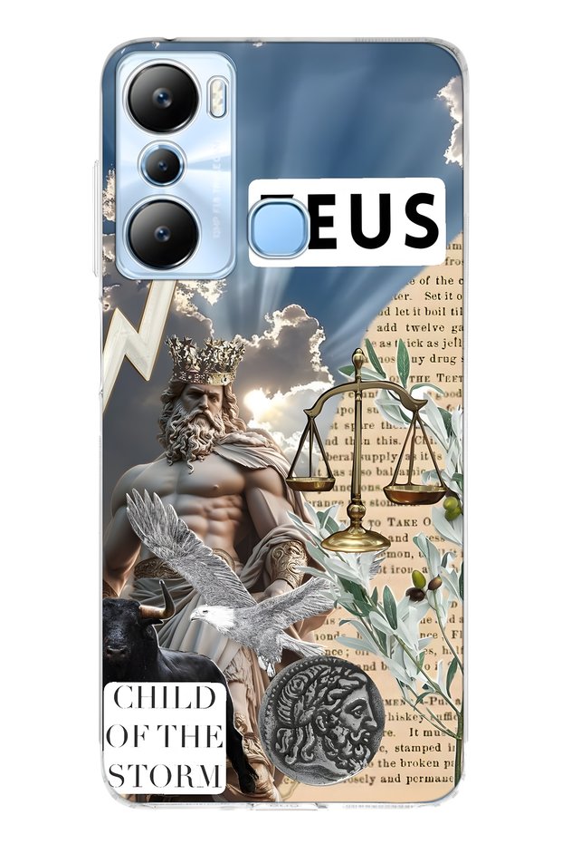 Infinix Hot 20I Compatible Zeus Patterned Transparent Phone Case