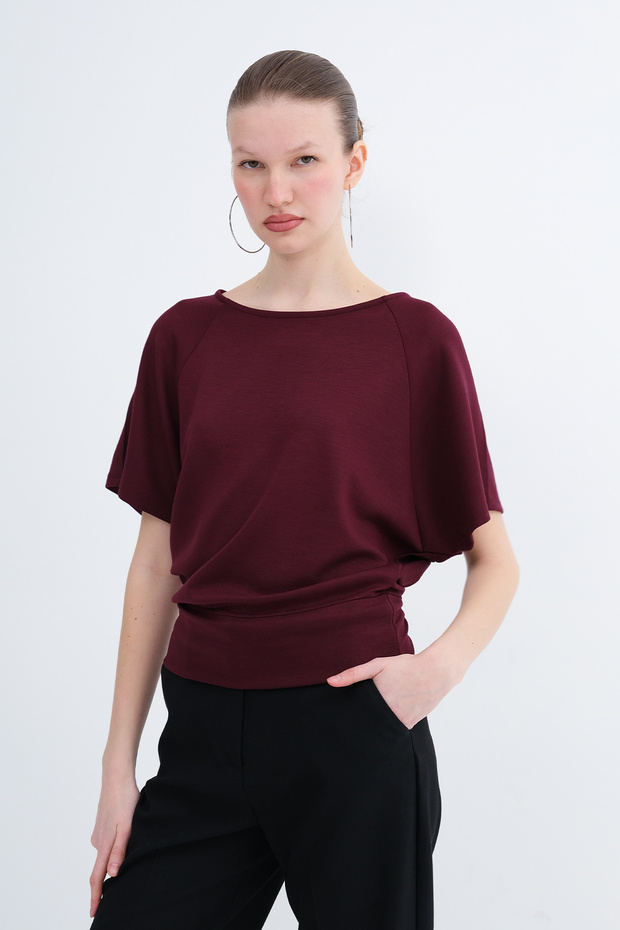 Kayık Yaka Basic T-shirt P4533 - 4