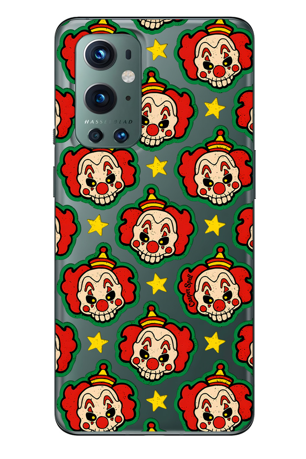 One Plus 9 Pro Compatible Clown Patterned Transparent Phone Case - 1