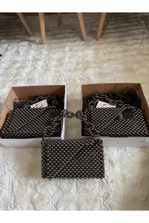 GÜMÜŞ BONCUK ÇANTA - 2