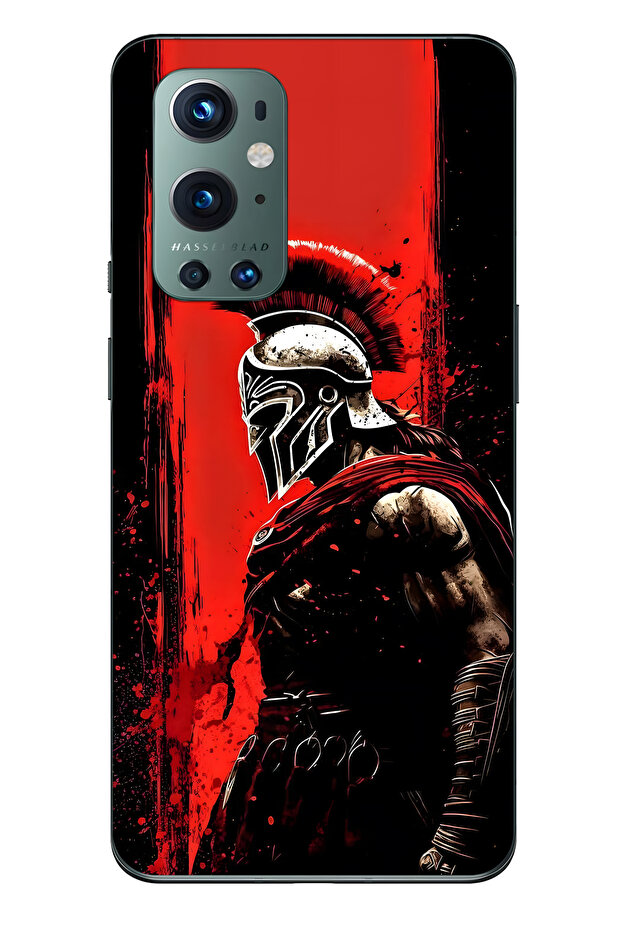 حافظة هاتف شفافة متوافقة مع One Plus 9 Pro Warrior Sparta منقوش - 1