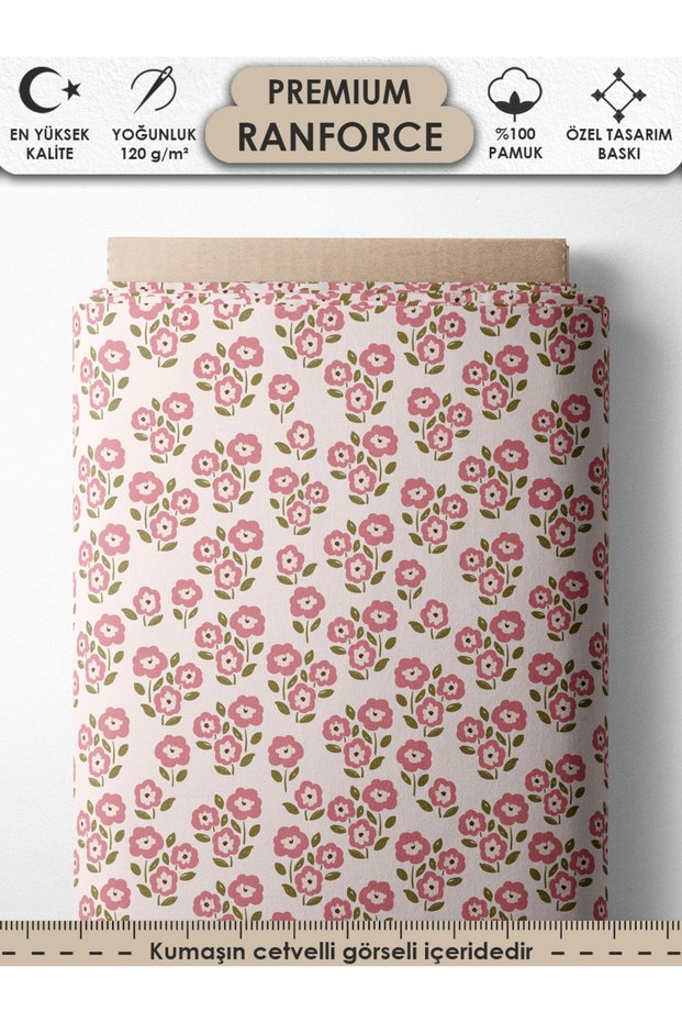 100% Cotton Ranforce Fabric 100X240 cm 120 G/M² Digital Printing Premium Patchwork and Sewing