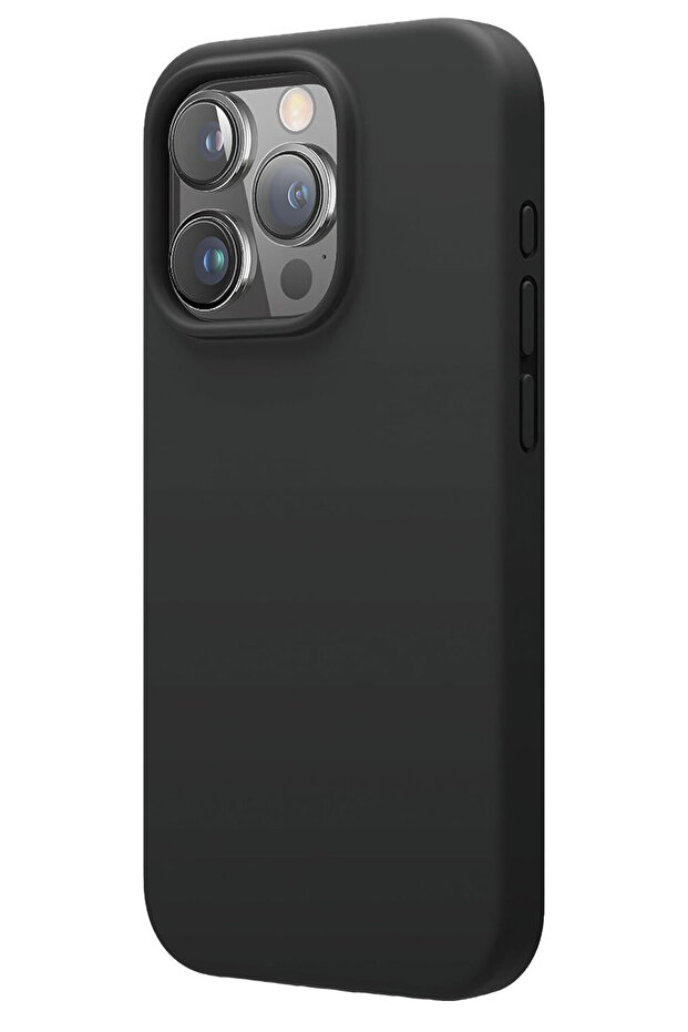 Soft Touch Silicone Case, Microfiber, Camera Bump, for iPhone 15 Plus, Black