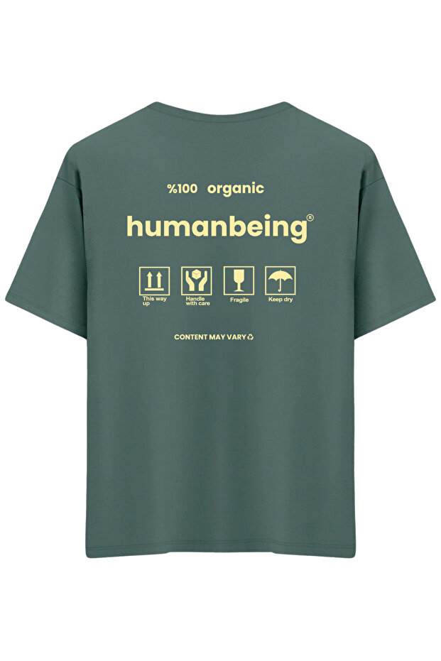 تي شيرت Humanbeing مطبوع ذو ياقة دائرية كبير الحجم