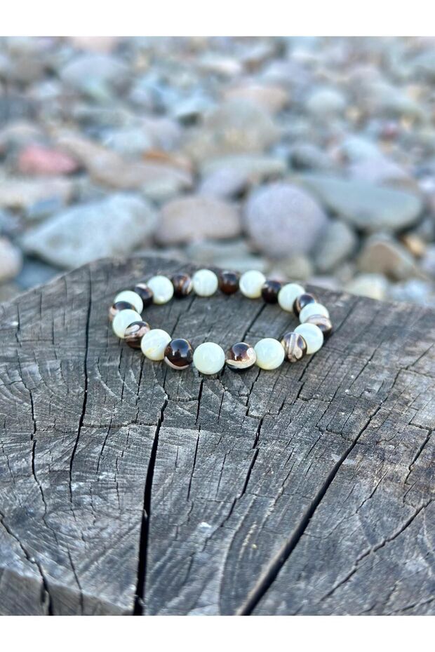 8mm Natural Stone - Brown Stone Men's and Women's Bracelet