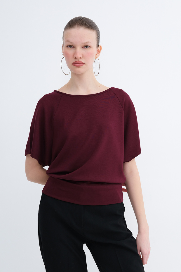 Kayık Yaka Basic T-shirt P4533 - 2