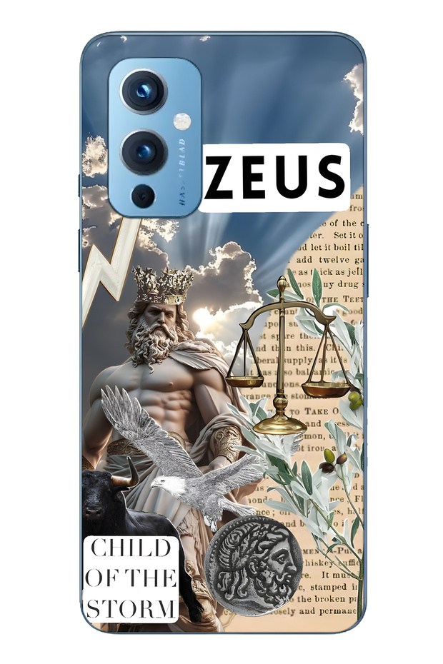 حافظة هاتف زيوس منقوش شفافة متوافقة مع ون بلس 9 - 1