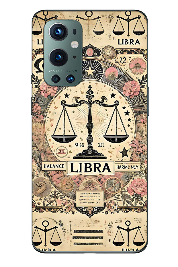 One Plus 9 Pro Compatible Libra Patterned Transparent Phone Case - 1
