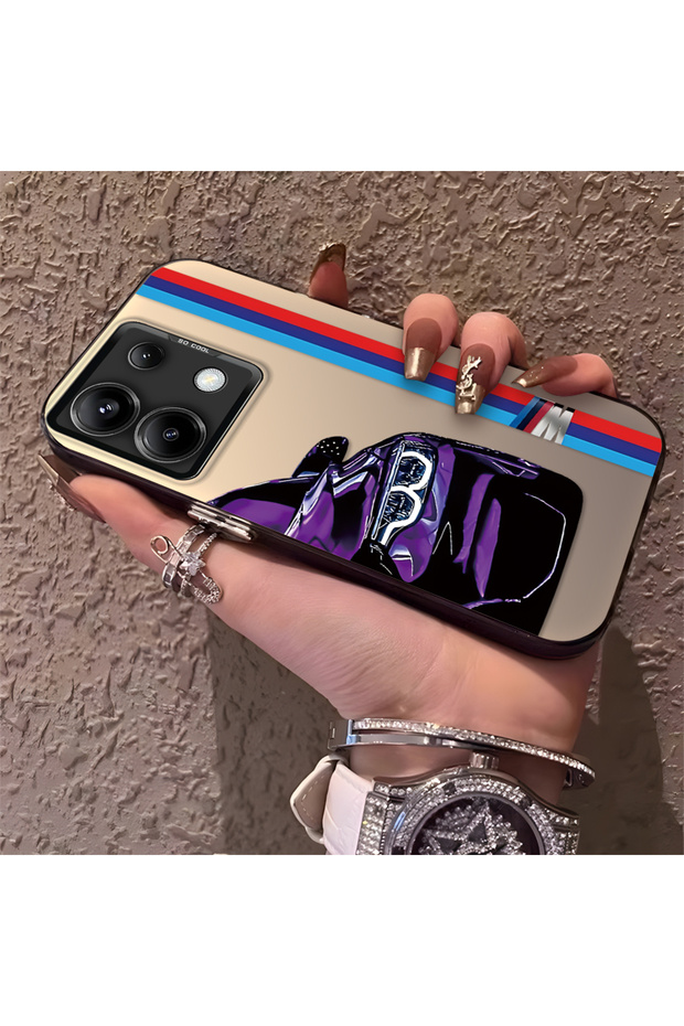 Bmw Patterned Silicone Edge Hard Back Anti Fall Phone Case Compatible with Redmi Note 13 Pro 5g