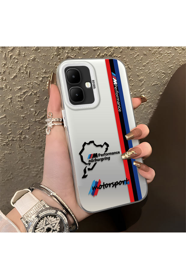 Tecno Spark Go 2 Compatible Silicone Edge Hard Back Anti-Fall Phone Case Bmw Patterned
