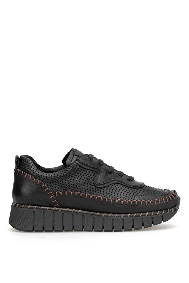 D26Ya-3850 Women's Genuine Leather Casual Shoes Black