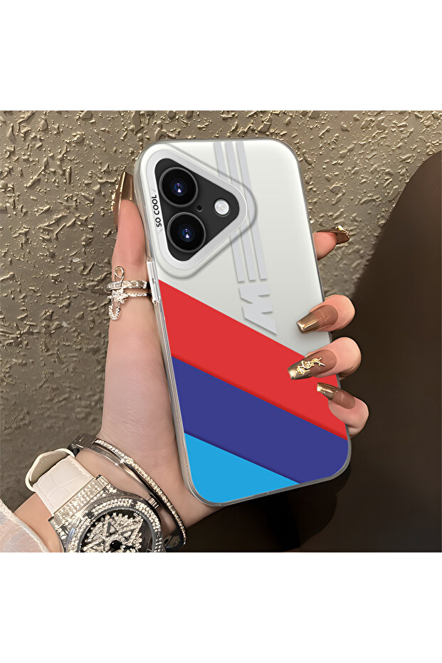 حافظة سيليكون متوافقة مع هاتف iPhone 16 Plus ذات حافة صلبة ومضادة للسقوط BMW منقوش - 1