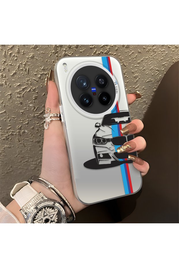 Vivo X300 Pro Compatible Bmw Patterned Silicone Edge Hard Back Anti-Fall Phone Case