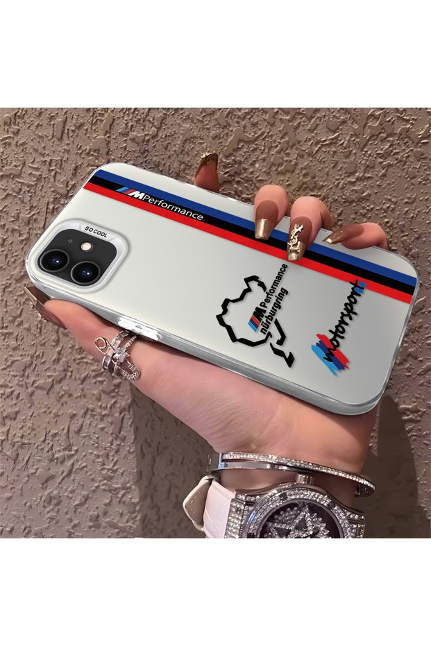 Silicone Edge Hard Back Anti-Fall Phone Case Compatible with iPhone 12 Mini Bmw Patterned