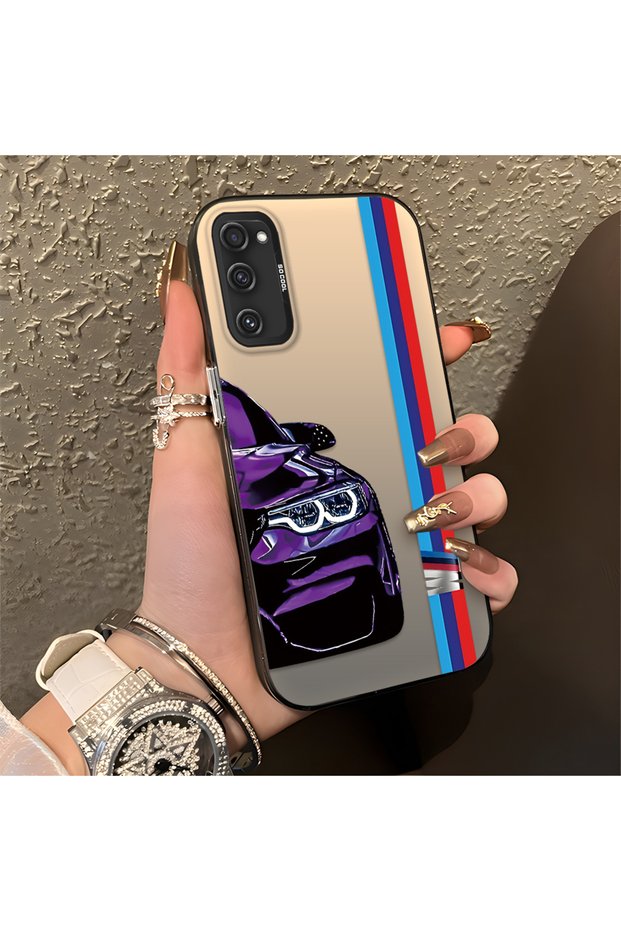 Samsung Galaxy S20 Fe Compatible Bmw Patterned Silicone Edge Hard Back Anti-Fall Phone Case