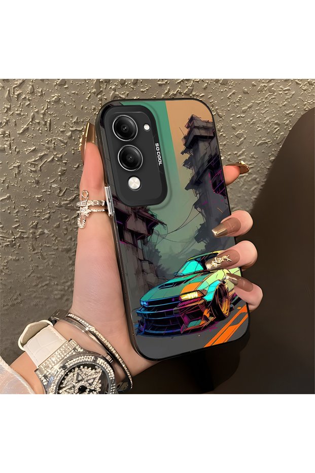 Vivo Y29S Compatible Sports Car Silicone Edge Hard Back Anti-Fall Phone Case