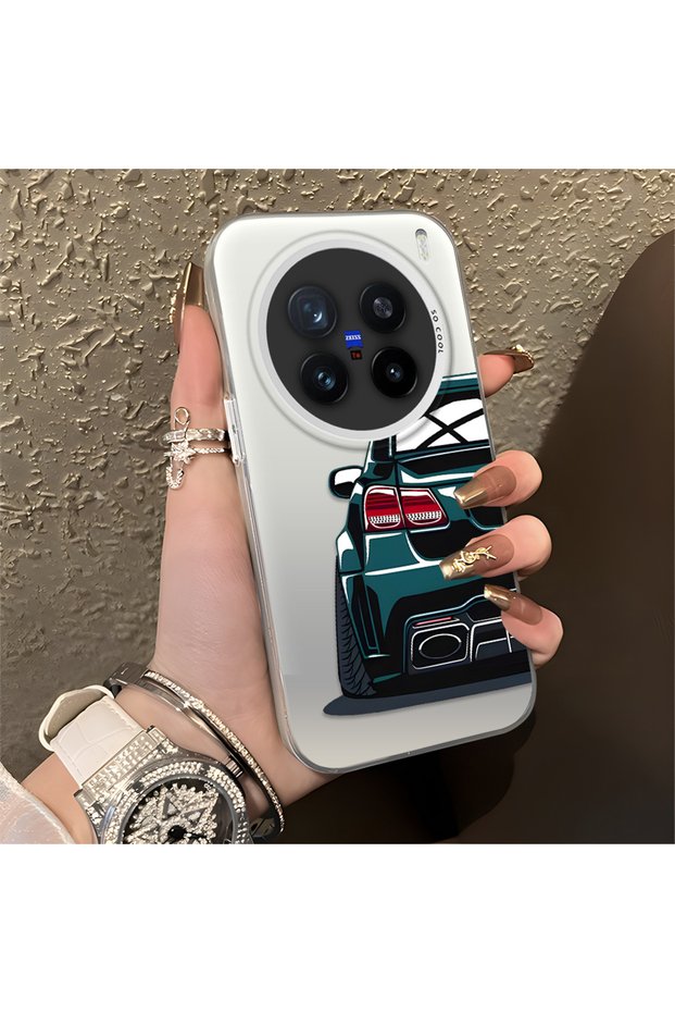 Vivo X200 Pro Compatible Silicone Edge Hard Back Anti-Fall Phone Case Sports Car