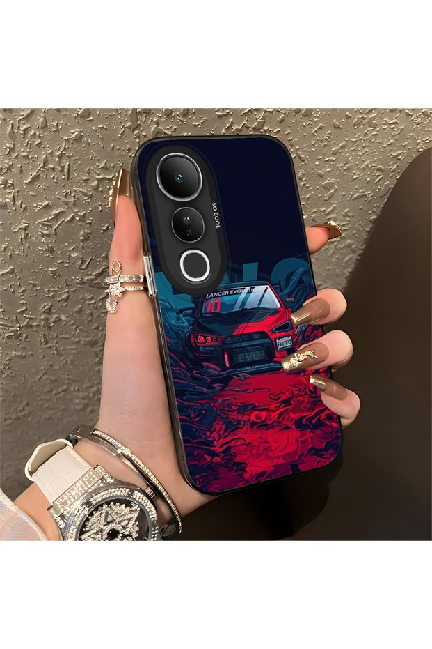 Vivo V50 Lite Compatible Silicone Edge Hard Back Anti-Fall Case Classic Car