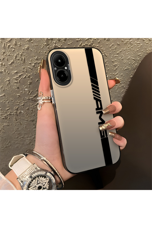 حافظة هاتف Realme C67 متوافقة مع حافة السيليكون الصلبة ومضادة للسقوط AMG منقوش