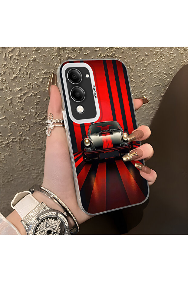 Vivo Y29S Compatible Classic Car Silicone Edge Hard Back Anti-Fall Phone Case