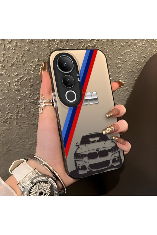 Vivo V50 Lite Compatible Silicone Edge Hard Back Anti-Fall Bmw Patterned Phone Case