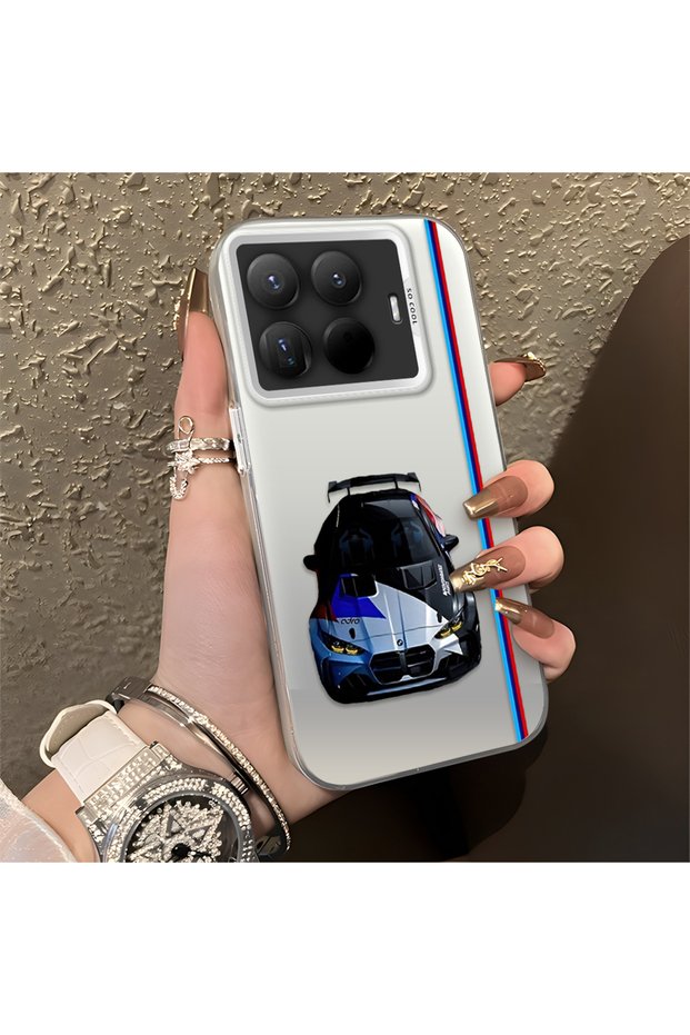 15t Pro Compatible Silicone Edge Hard Back Anti-Fall Phone Case for Bmw M5 Patterned