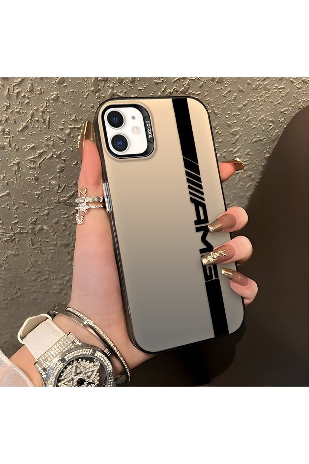 iPhone 12 Mini Compatible Silicone Edge Hard Back Anti-Fall Phone Case Amg Patterned