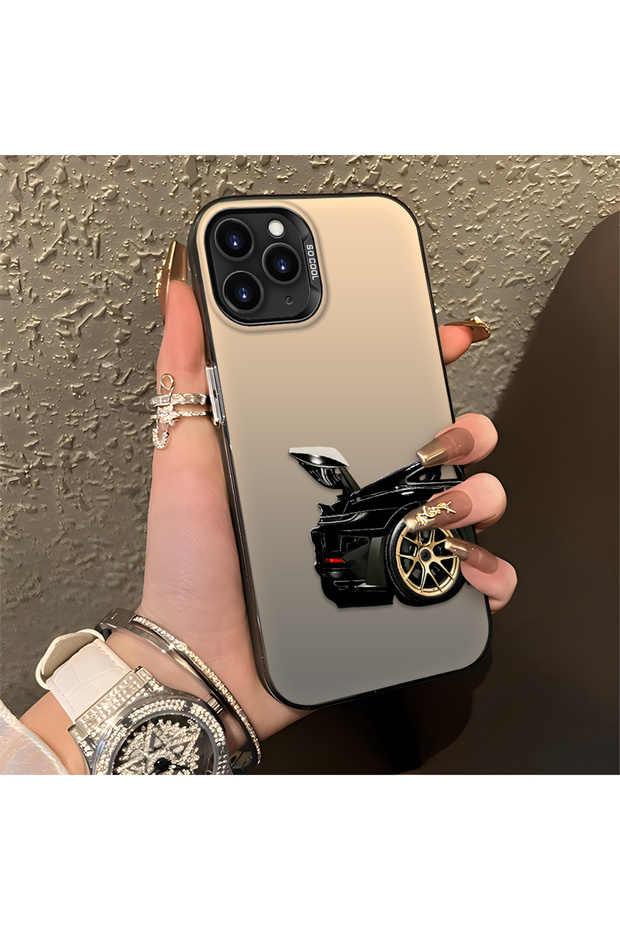 iPhone 11 Pro Compatible Silicone Edge Hard Back Anti-Fall Phone Case Classic Car