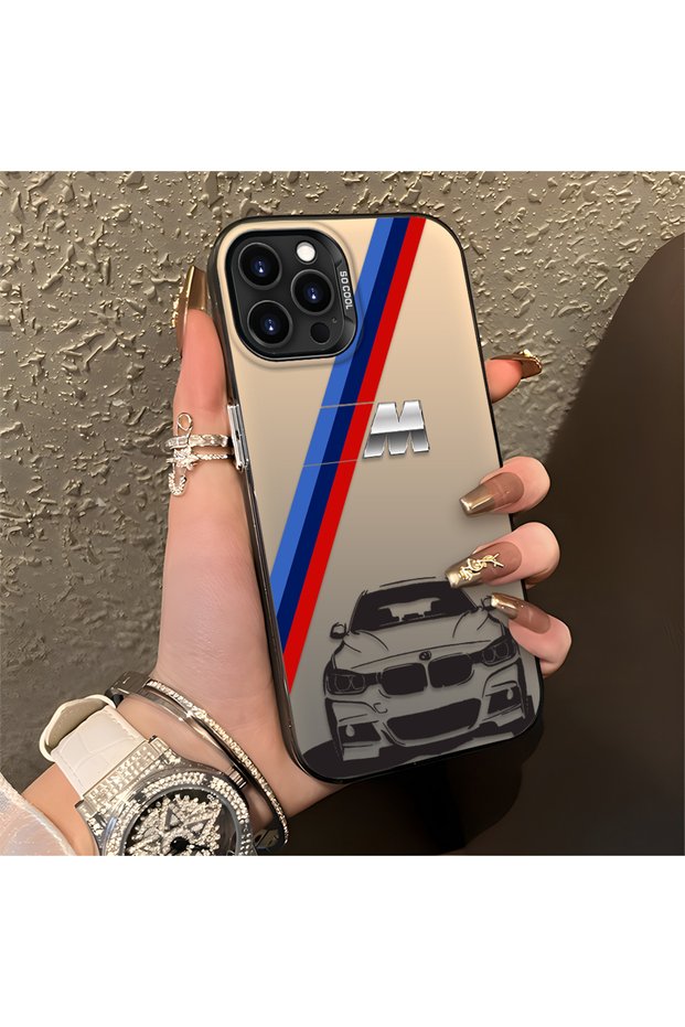 iPhone 12 Pro Max Compatible Silicone Edge Hard Back Anti-Fall Bmw Patterned Phone Case