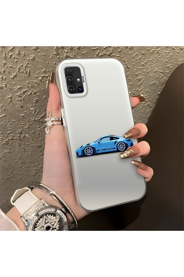 Samsung Galaxy A51 Compatible Silicone Edge Hard Back Anti-Fall Bmw Patterned Phone Case