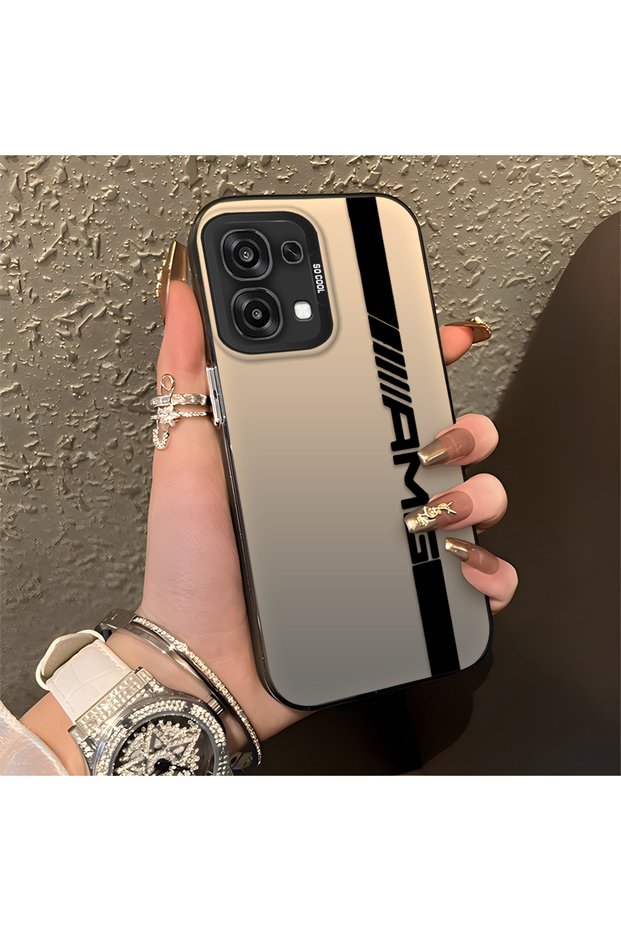 Oppo A6 Pro 5g Compatible Silicone Edge Hard Back Anti-Fall Phone Case Amg Patterned