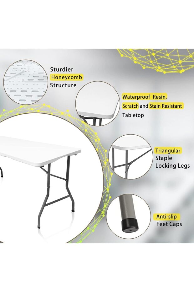 Plastic Folding Table, 5 FT Folding Table - 6