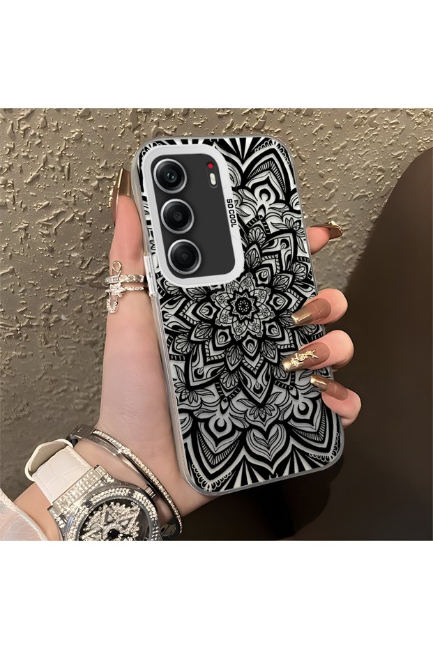Tecno Camon 40 Pro 5g Compatible Silicone Edge Hard Back Anti-Fall Phone Case Vintage Rug Patterned
