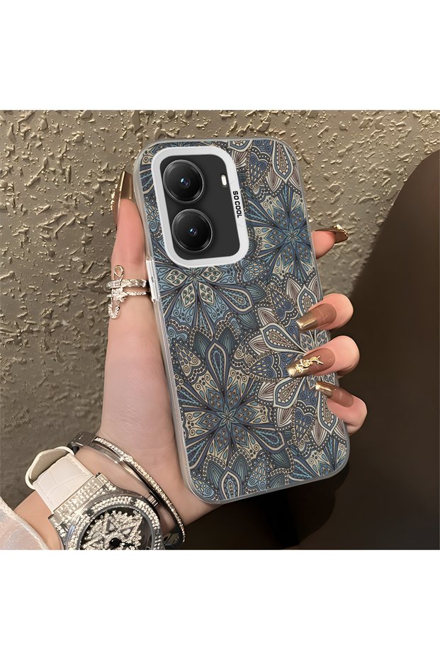 Poco X7 Pro Compatible Silicone Edge Hard Back Anti-Fall Phone Case Carved Patterned