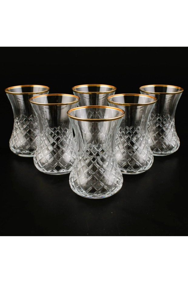 Tea Cup Set Pitikare Mouth 3 mm Gold 42381
