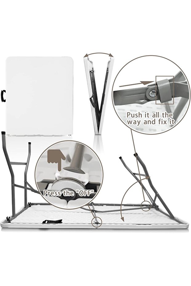 Plastic Folding Table, 5 FT Folding Table - 7