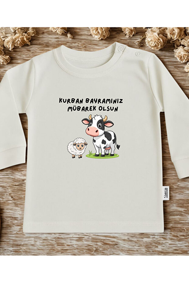 Eid Al-Adha Re Glittery Written Baby Clothing Sweatshirt