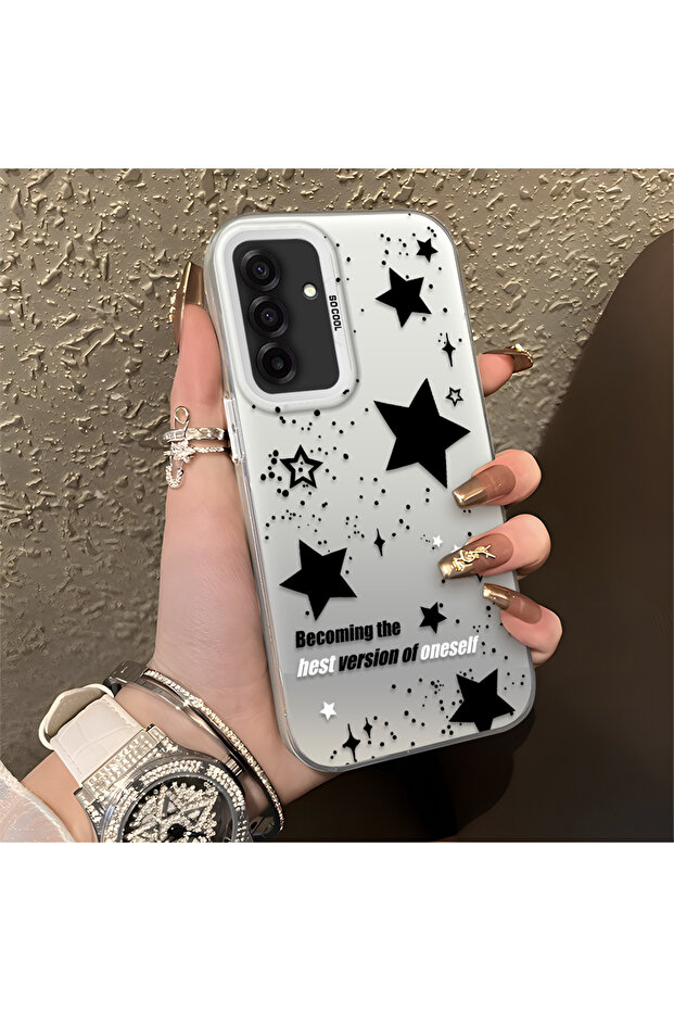 Samsung Galaxy A26 Compatible Stars Patterned Silicone Edge Hard Back Anti-Fall Phone Case