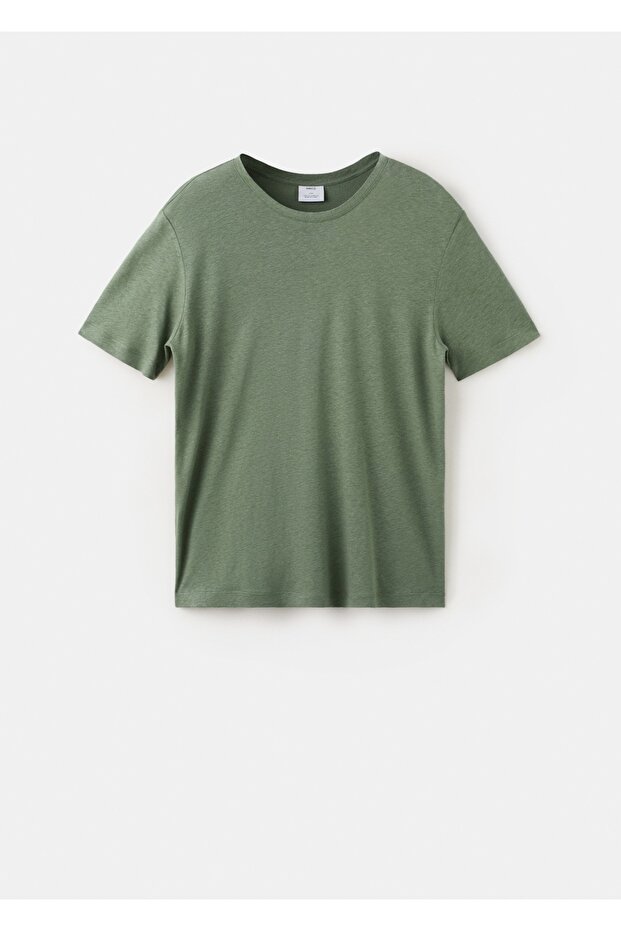 Slim fit keten tişört - 3