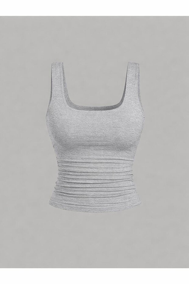 Kadın 3'lü Likralı Basic Bluz - 3