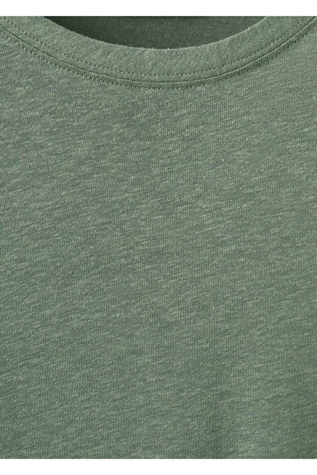 Slim fit keten tişört - 5