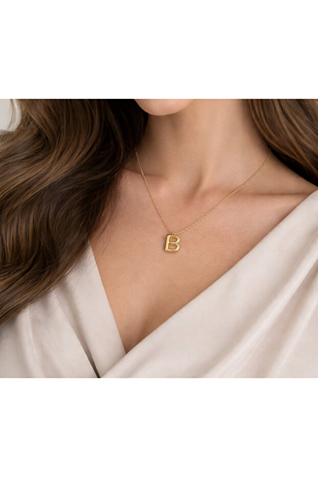 Çelik Bubble Harf Kolye - 2