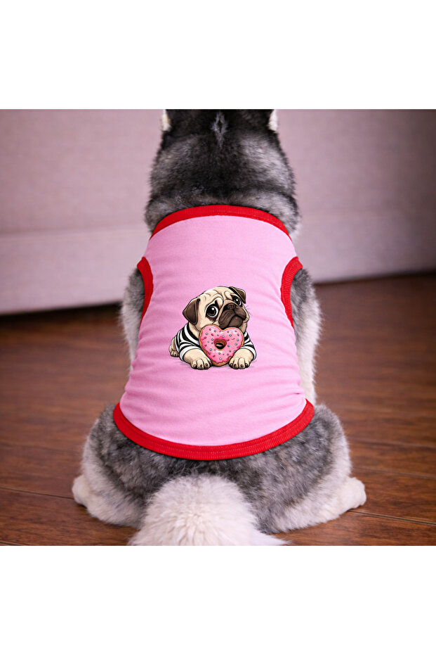 Pink Donut Dog Tshirt Dog Outfit (100% Cotton Combed Cotton) Small and Large Breeds