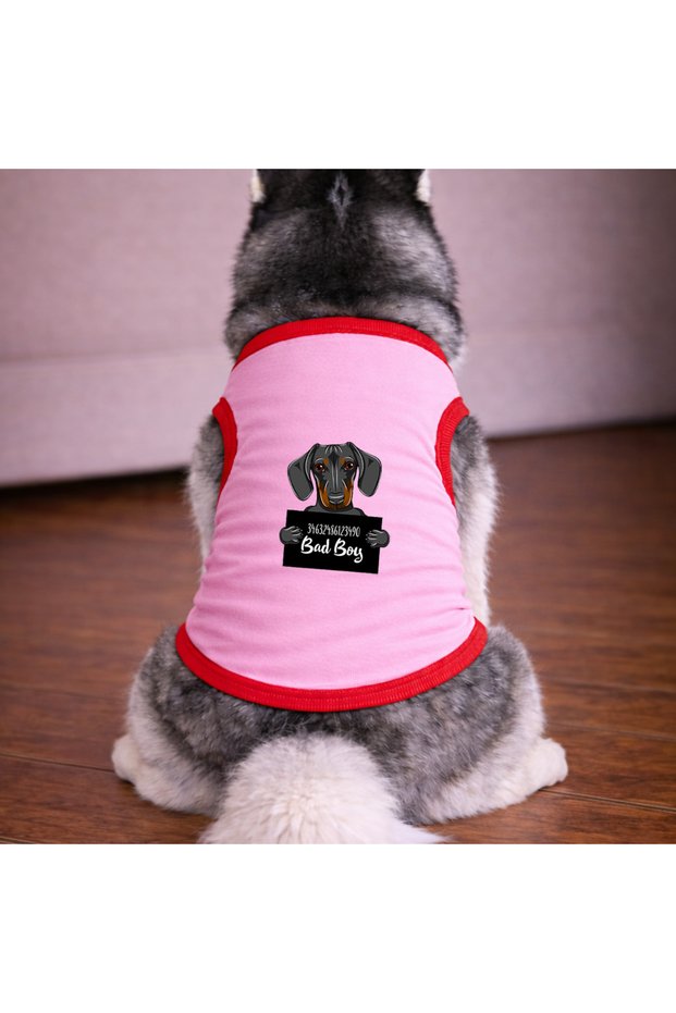 Pink Wanted Black Dog Tshirt Dog Clothing (100% Cotton Combed Cotton) Small and Large Breeds