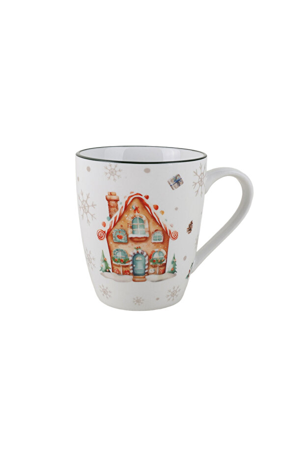 Gingerbread Patterned Porcelain Mug 320 ml Single - 4