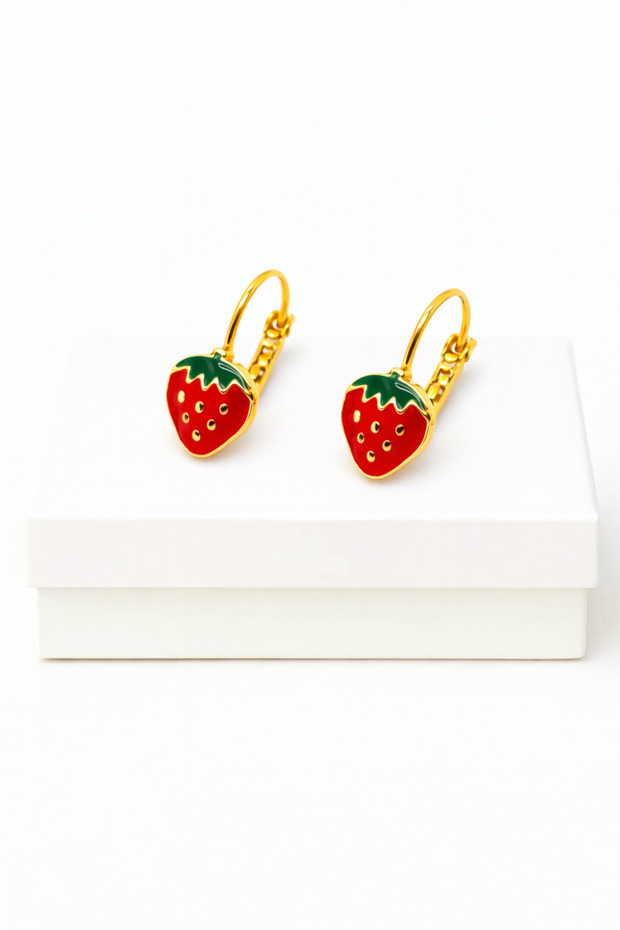 Heart Cherry Strawberry Ladybug Design Clip on Earrings for Pierced Ears
