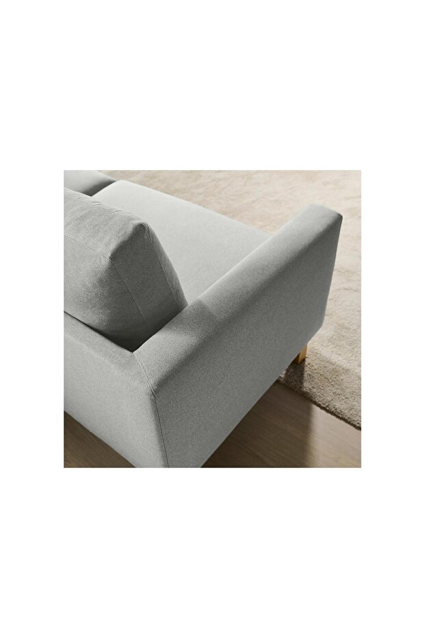 3'lü kanepe , gri, ahşap - 2