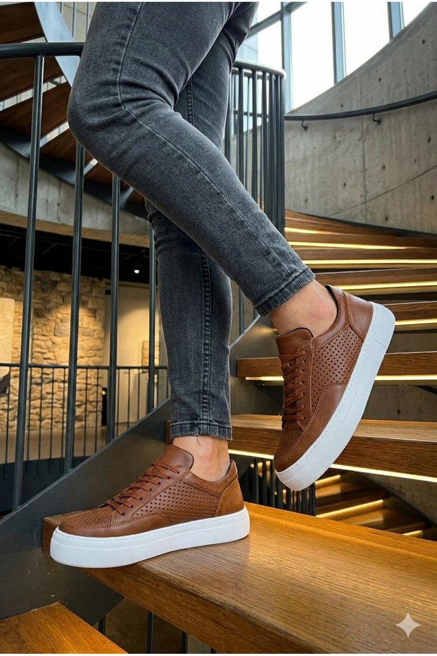 Orthopedic Lace-Up Lightweight Slipper with Stitched Soles Non-Slip Sole Uk Leather Leather
