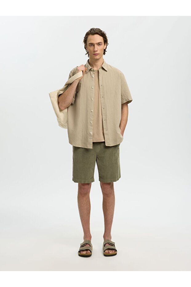Bluse aus Leinengemisch Regular Fit - 6