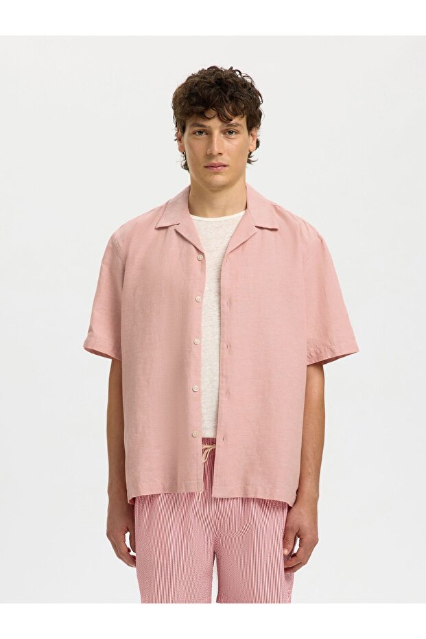 Kurzarmhemd Leinenmix - 1
